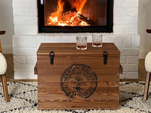 Truhe couchtisch holz - couchtisch, massiv