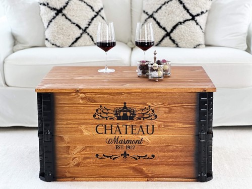 Truhe couchtisch holz massiv - couchtisch,