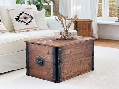 Truhe couchtisch holz - couchtisch,