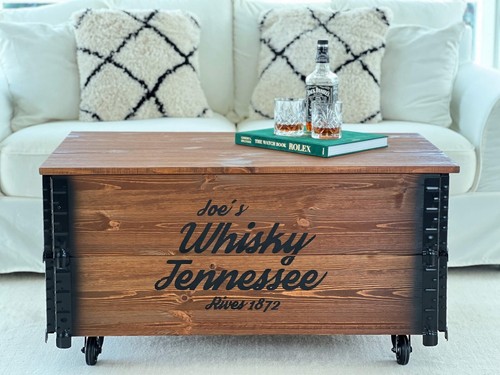 Couchtisch truhe holz - couchtisch,