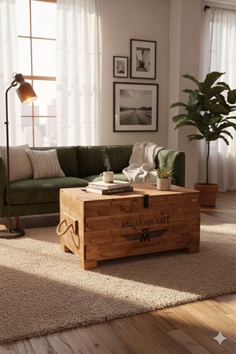Truhe couchtisch holz - holz, massiv
